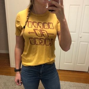 Happy Go Lucky Yellow T-shirt from Urban Outfitter